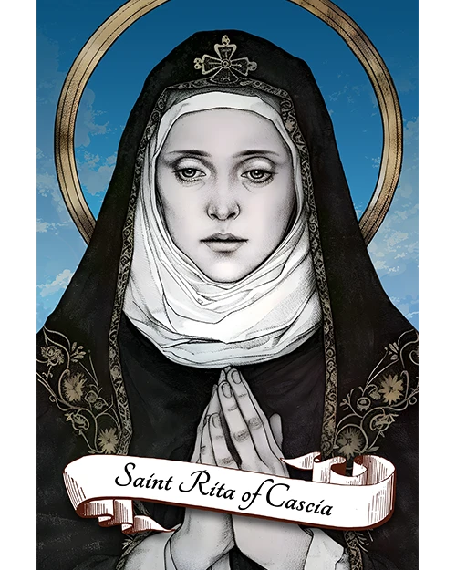 Saint Rita of Cascia Patron Saint of Difficult Marriages, Lost Causes, Abuse Victims, Parenthood, Widows, Sterility, Loneliness, Baseball, Matte Poster product image (1)