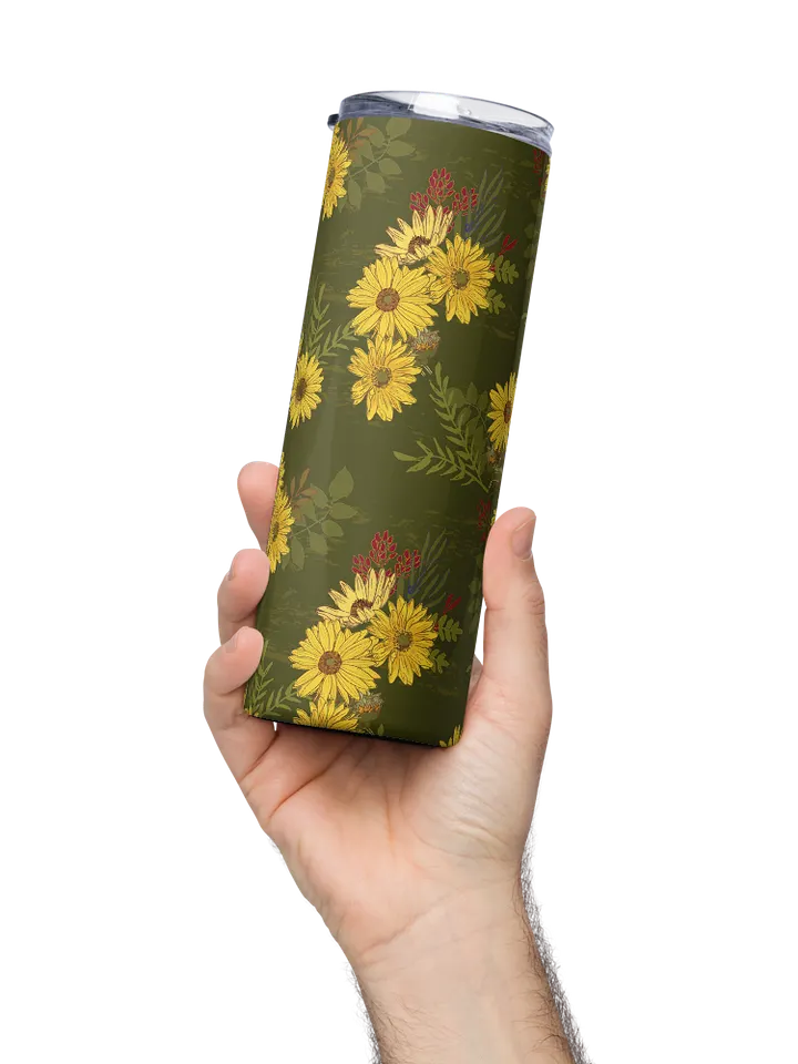 Helianthus Sunflower 20-ounce Stainless Steel Tumbler with Straw - Green product image (2)