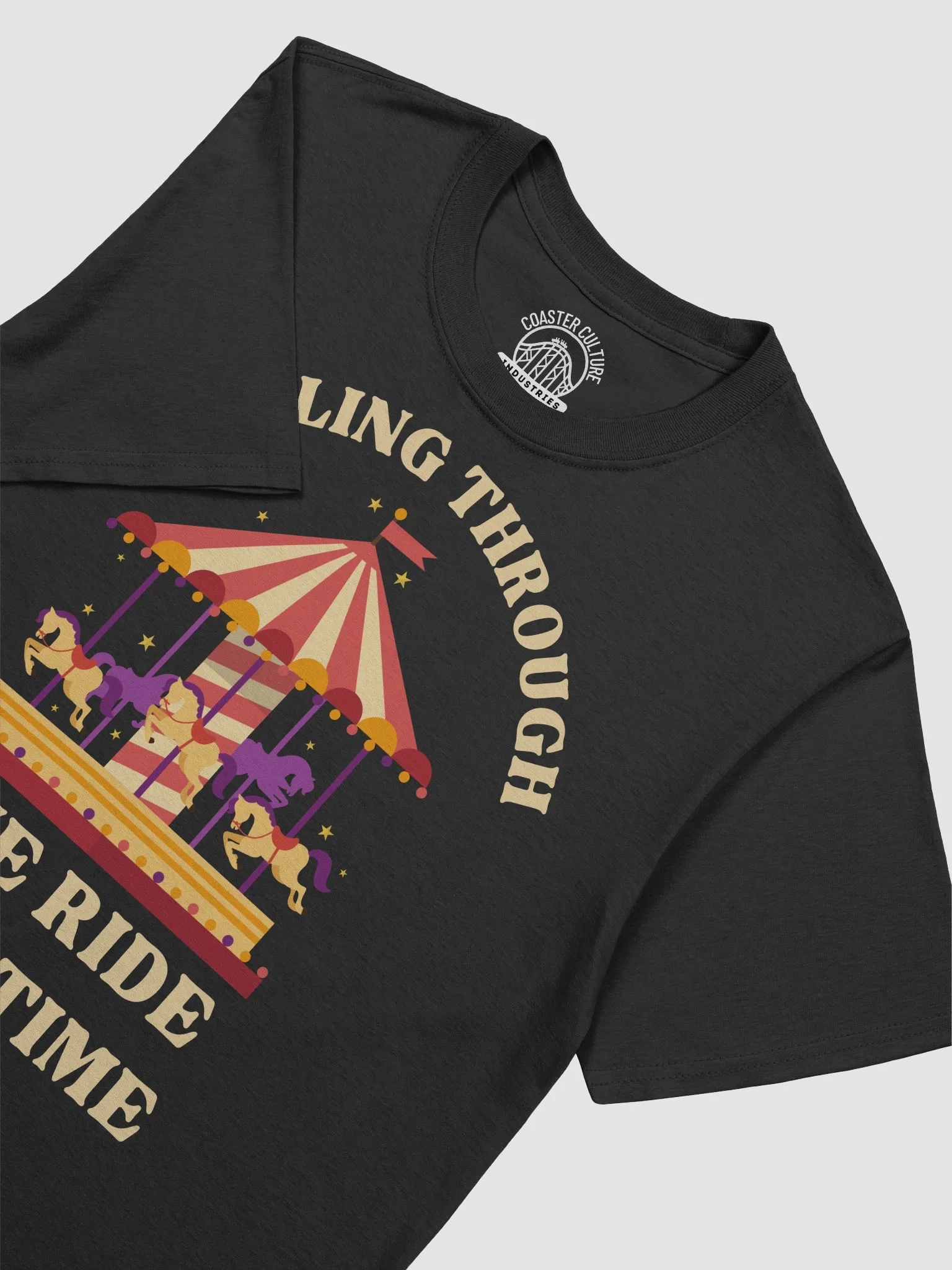 Whirling Through One Ride at a Time Carousel T-Shirt – Retro Amusement Park Gift for Ride Lovers product image (7)