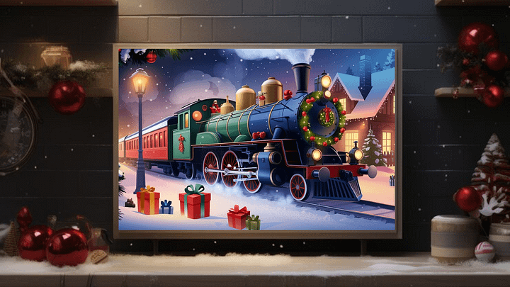 Mesmerizing Christmas Train A Nostalgic Winter Journey - Frame TV III product image (2)