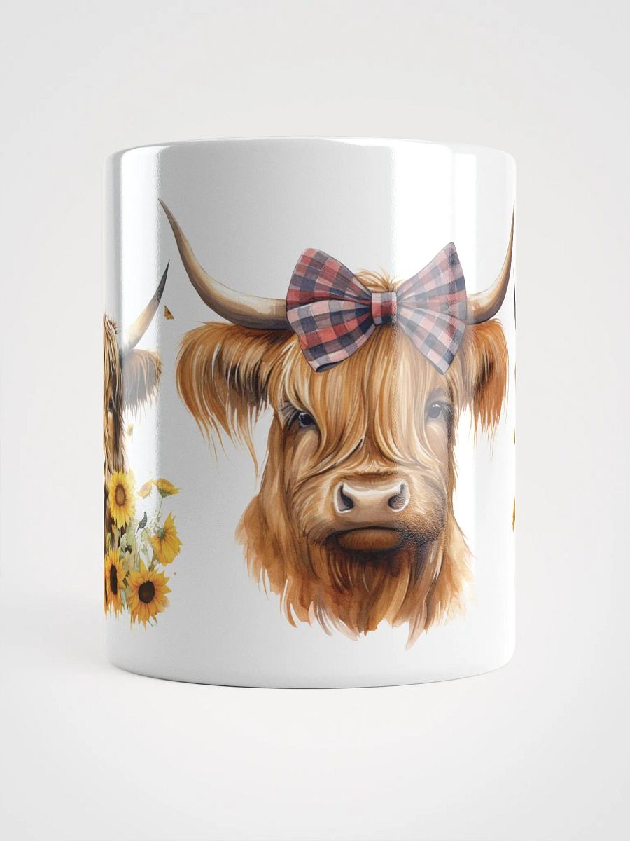 Highland Cow Trio White Glossy Mug product image (3)