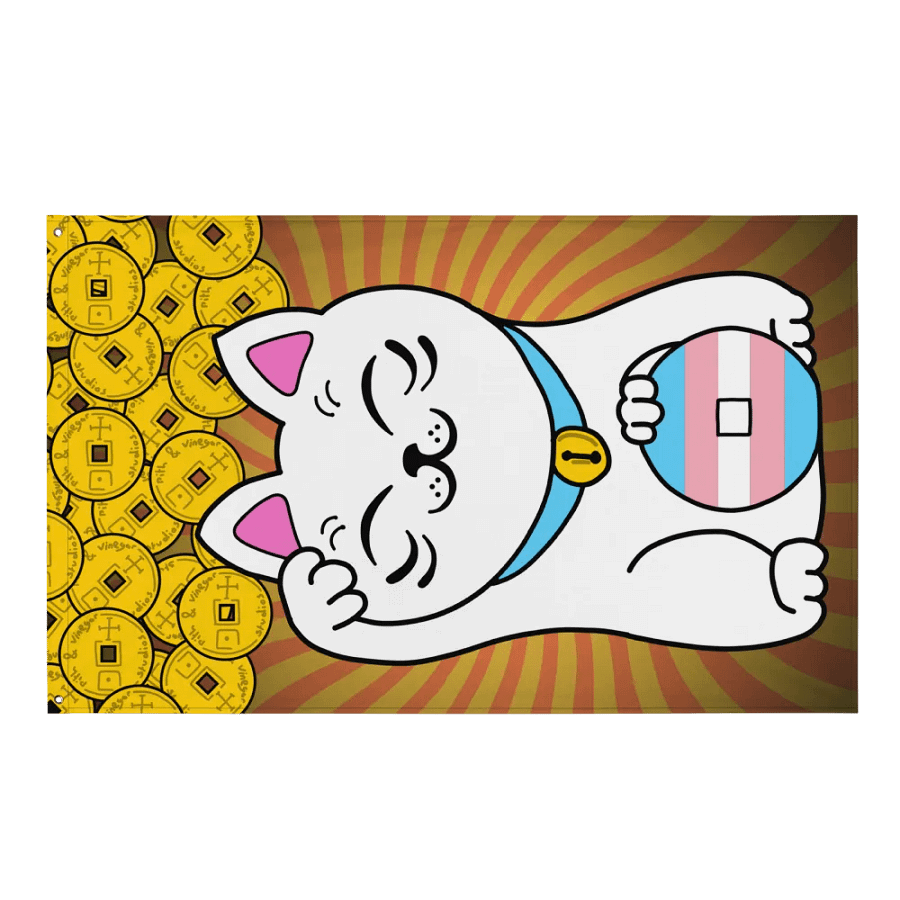 Maneki neko transgender pride flag product image (1)