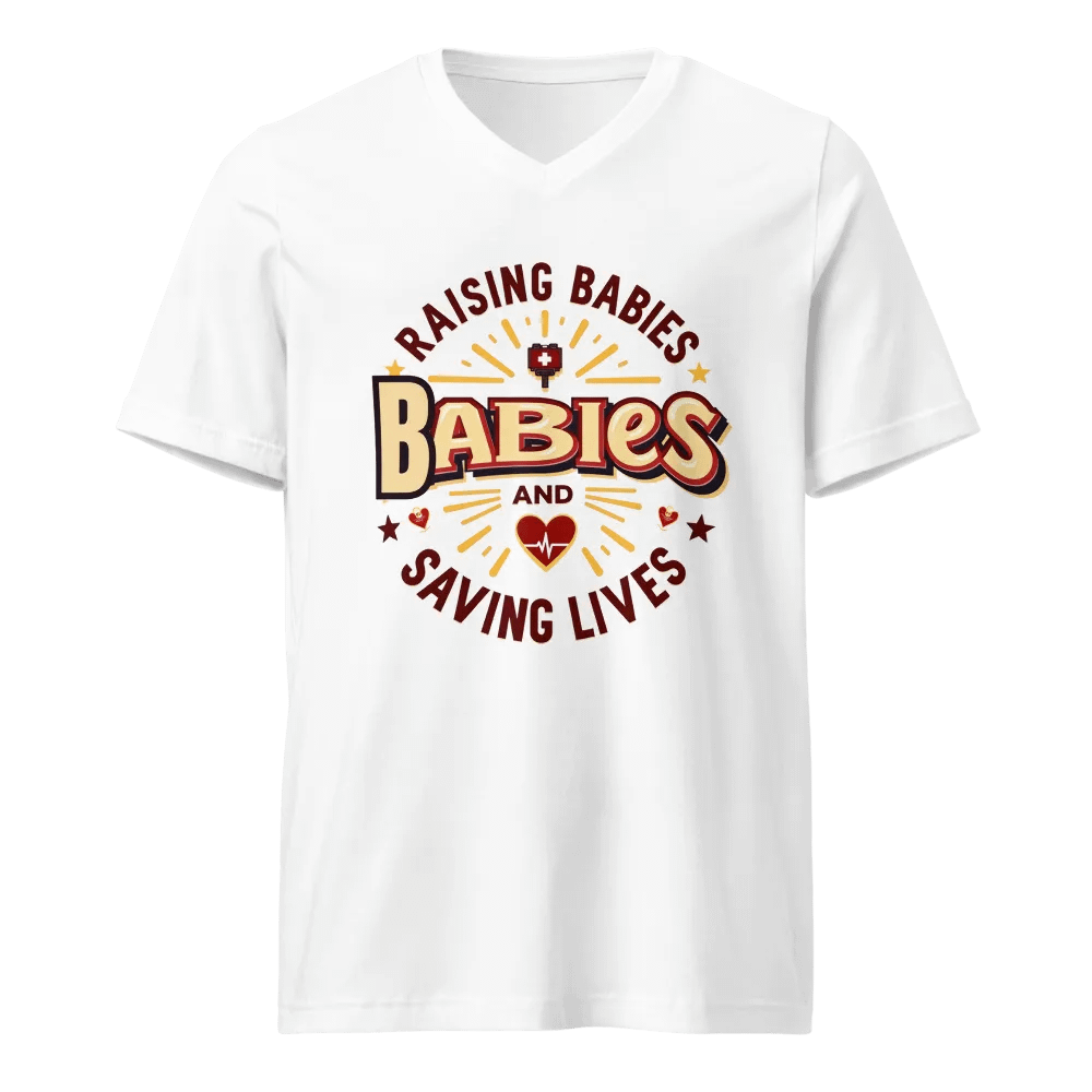 RAISING BABIES AND SAVING LIVES, mom duty V-Neck Tee product image (5)