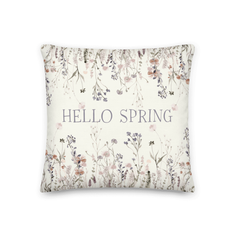 HELLO SPRING & Wildflowers Pillow in three sizes - Premium Pillow - Frühlingskissen mit Blumendruck product image (4)