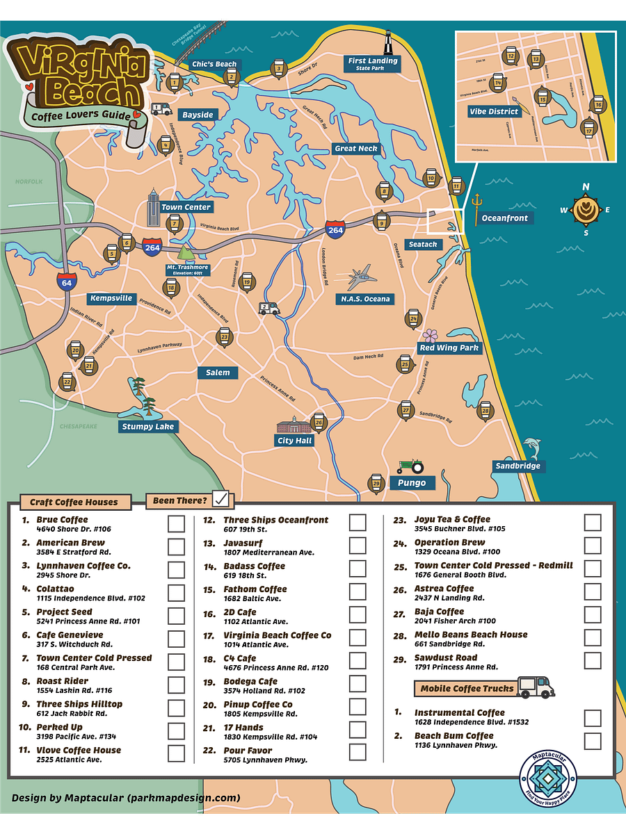 Caffeinated Hampton Roads Map Bundle - Digital Download product image (5)