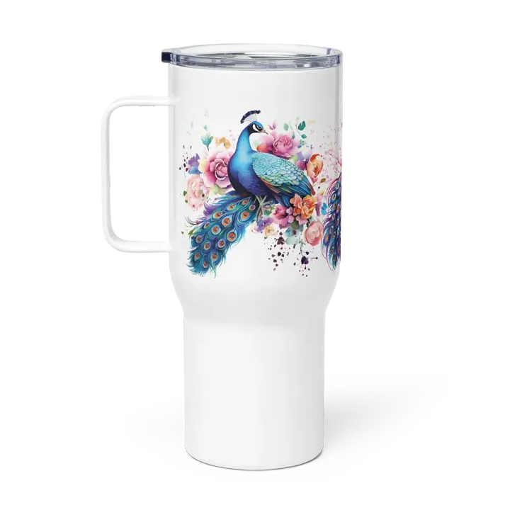 Vibrant Peacock Paradise Travel Mug product image (1)