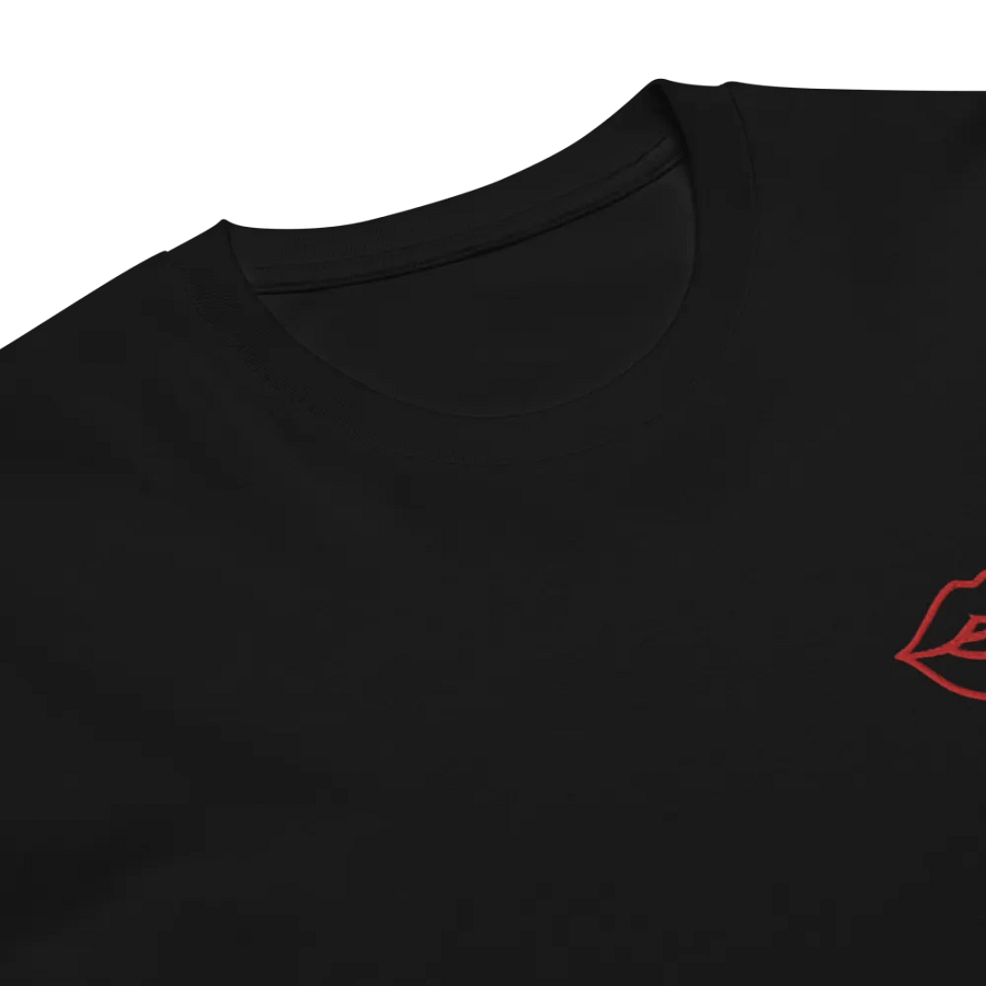Joyful Grin Red Embroidered Line Drawing T-Shirt product image (7)