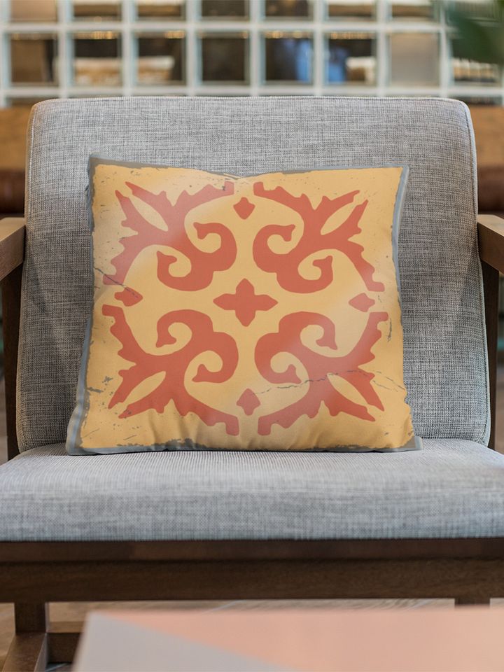 Azul Tile Board Game 18" x 18" Pillow - Orange product image (1)