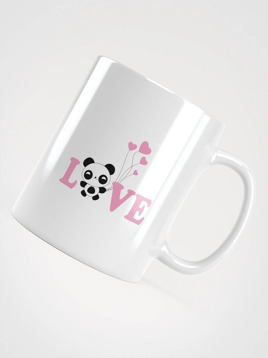 White Glossy Mug Panda LOVE Lettering Words product image (4)