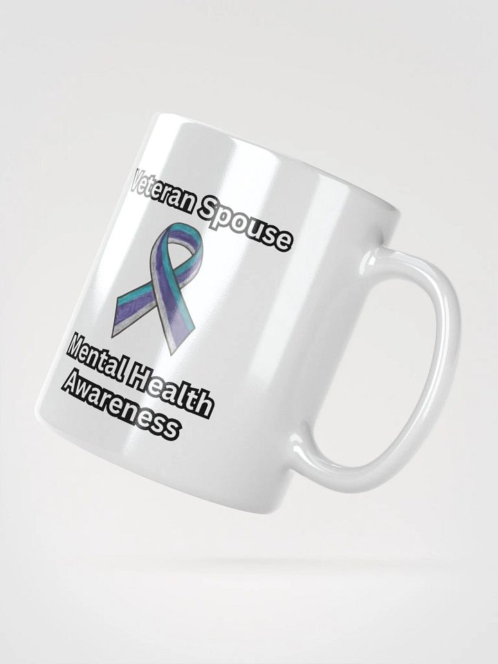 Veteran Spouse Mental Health Awareness Ribbon Mug product image (5)
