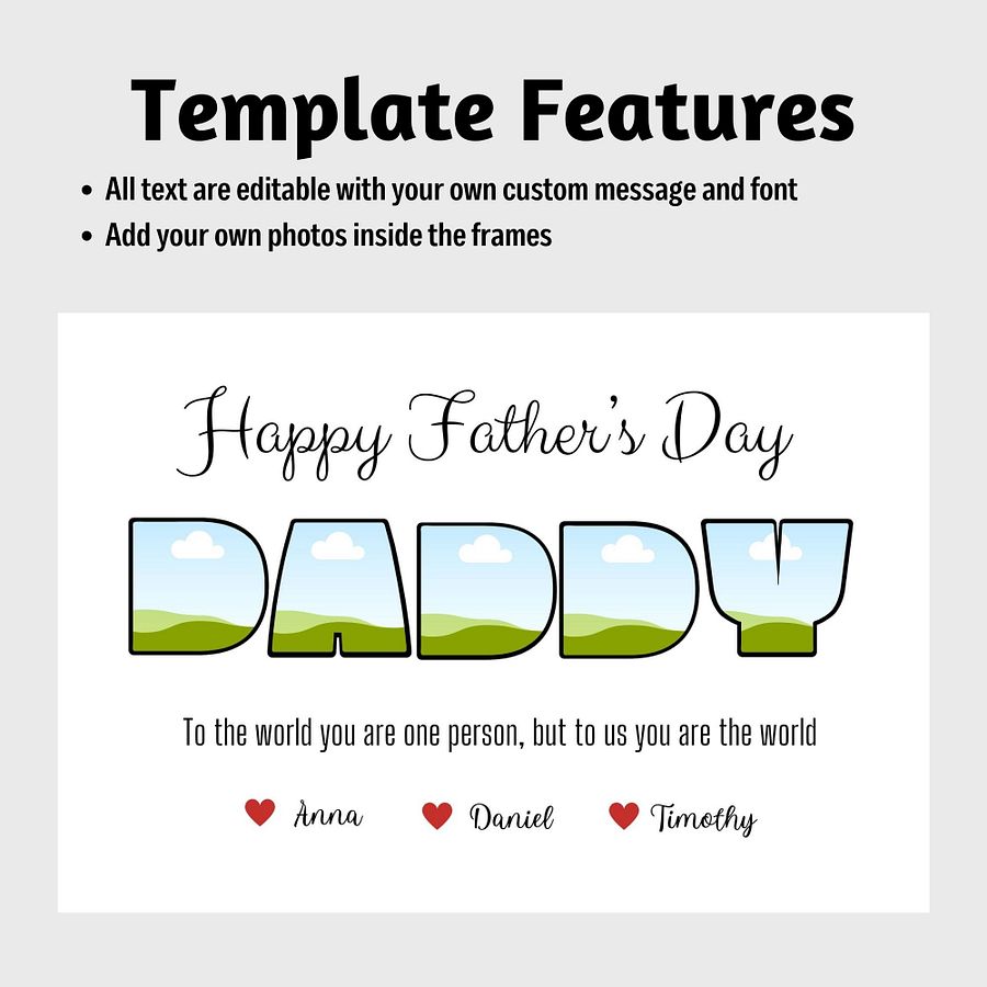 Daddy Photo Collage Canva Template product image (4)