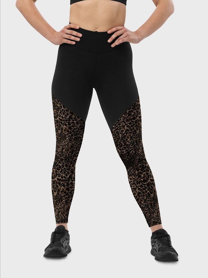 High-Intensity Workout Leggings "Chic Dark Brown Leopard" Printed product image (2)