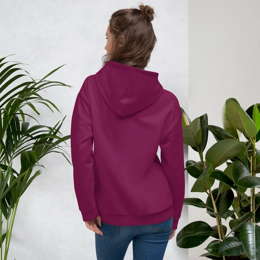 Plain Dark Burgundy Red True Summer Unisex Recycled Polyester Heavyweight Premium Hoodie by Treasure Pie product image (12)