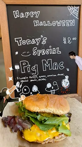 All treat, no tricks! Our Pig Mac is back, for a limited time: 2 pork lumpia patties, American cheese, special sauce, lettuce...