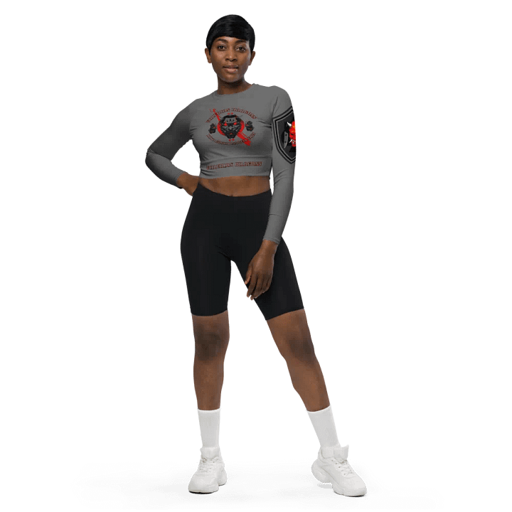 women oni crop top long sleeve (GRAY) product image (1)