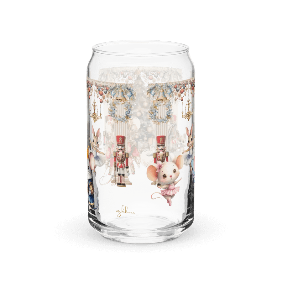 The Enchanted Nutcracker Ballet Glass Can Tumbler | 16oz BPA-Free Sipper with Bamboo Lid & Straw | Ballet-Themed Christmas Drinkware product image (8)