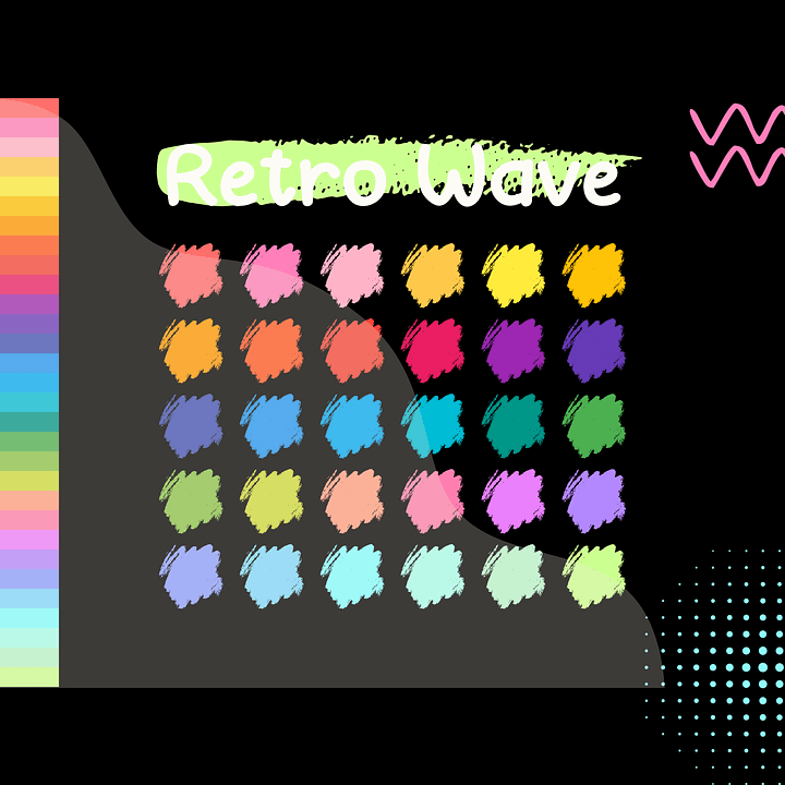 Retro Wave Procreate Color Palette with HEX Codes ★ DIGITAL ★ product image (2)