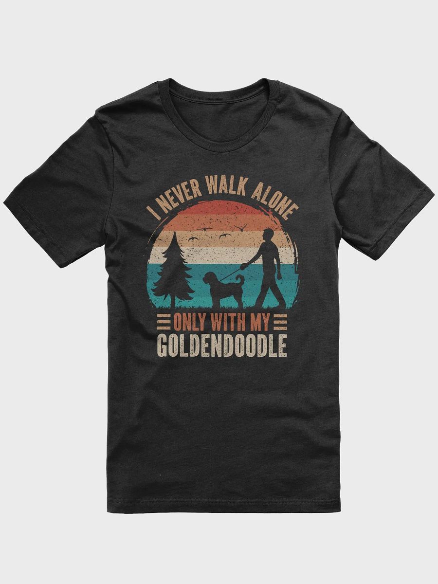 Goldendoodle Dog Walking MOM Retro Vintage Sunset Silhouette Shirt product image (2)
