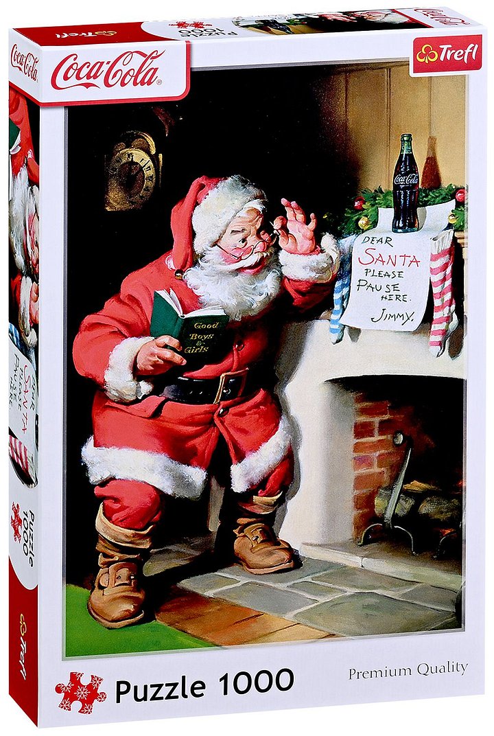 Puzzle Trefl din 1000 piese - Coca-Cola: Mos Craciun langa semineu product image (1)