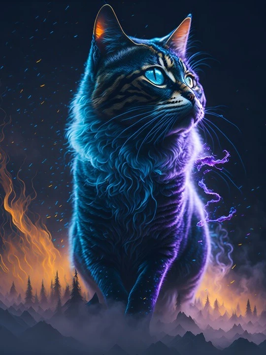 Mystical Cat Protector of the Mountains - full size picture product image (1)