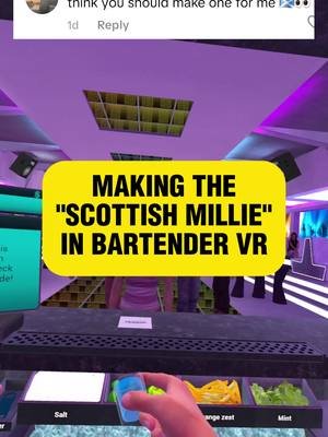 Making The SCOTTISH MILLIE  in Bartender VR - Bartender VR Simulator  Game - https://www.meta.com/en-gb/experiences/bartender-vr-simulator/6424742560904148/?srsltid=AfmBOoq8e5Kq8GqkcKo-ZH6UkFSHxwHOA6wVd8kFrQ52ByRh7DTQjFUh #bartendervr #explorewithquest #QuestCreatorPartner #vr #vrgaming #bartendervrsimulator #gaming #4yp #trending #metaquest3 #metaquest3s 