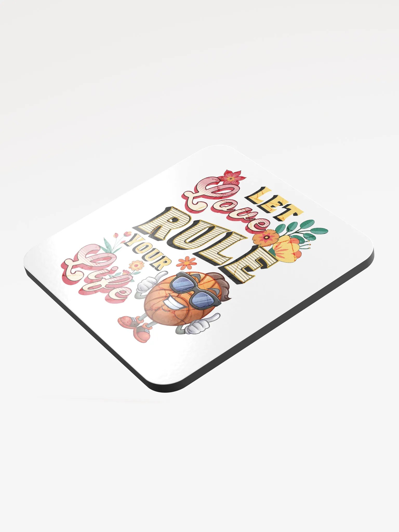 Let Love Rule Your Life Basketball Cork Coaster Set product image (4)