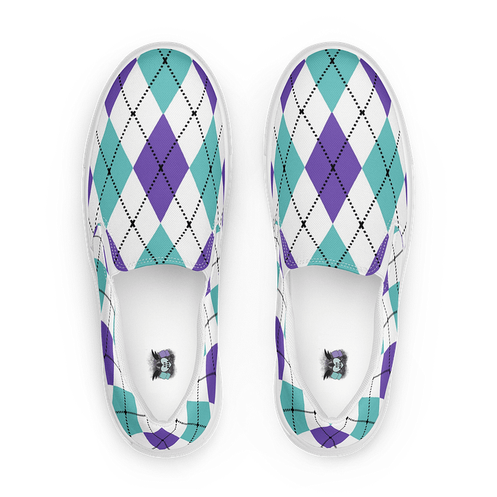 White Argyle Women's Slip-On Shoes product image (1)