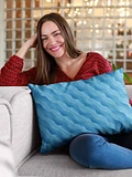 Diagonal Blue Waves Cushion product image (1)