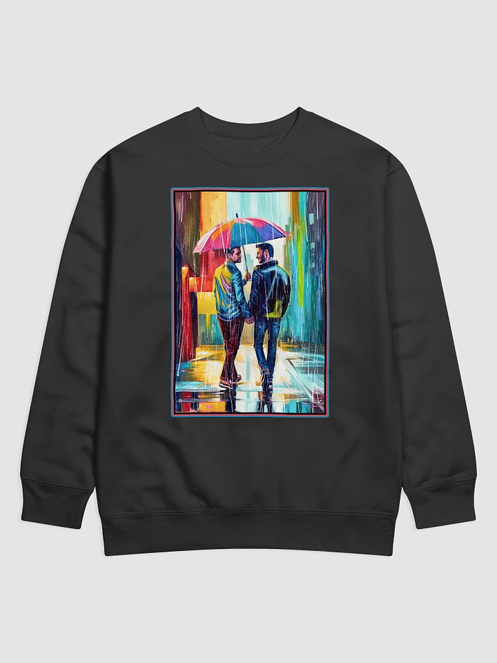 Gay Couple In The Rain – Colorful Two Hearts Sweatshirt product image (2)