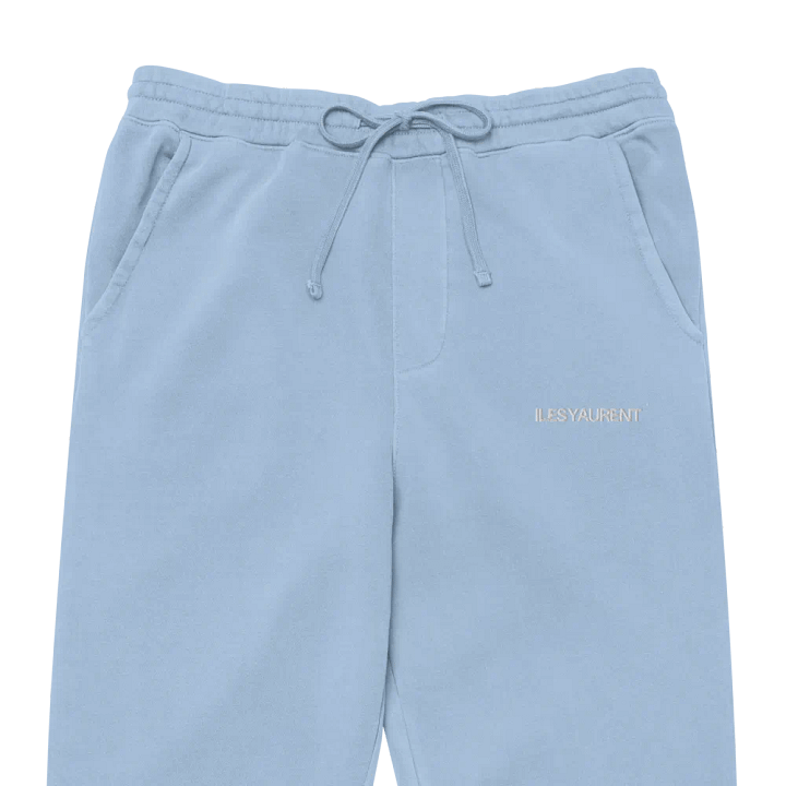ILES YAURENT © Pantalone celeste nebbia in cotone con motivo ricamato product image (1)