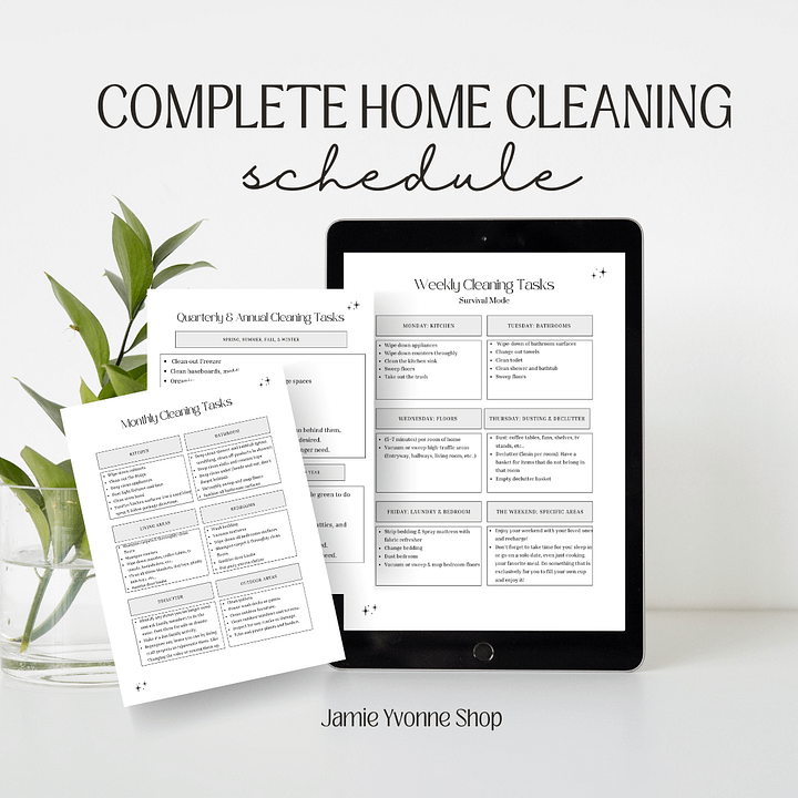 Complete Digital Cleaning Schedule | Daily, Weekly, Monthly, Quarterly & Annual Routine Survival and Emergency Schedules Digital Download product image (2)