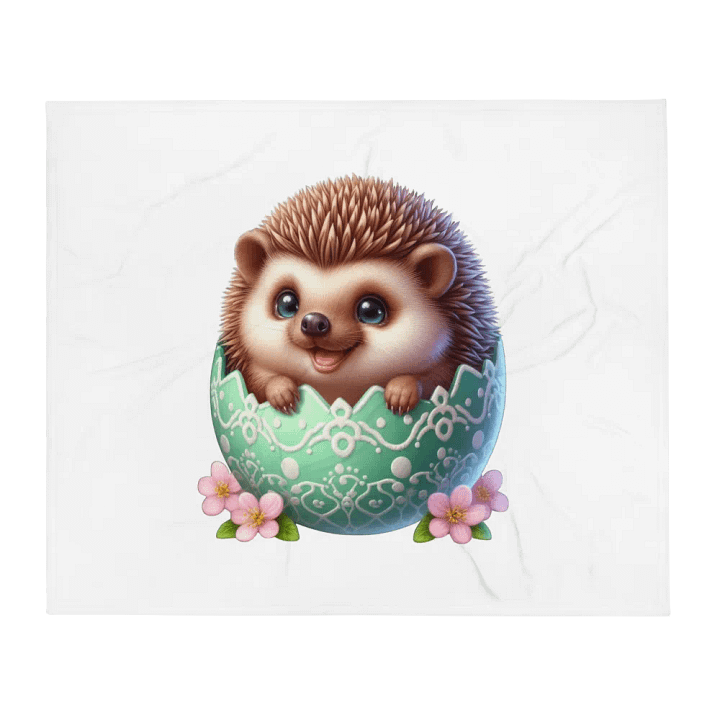 Hedgehog Easter Egg - Throw Blanket product image (1)