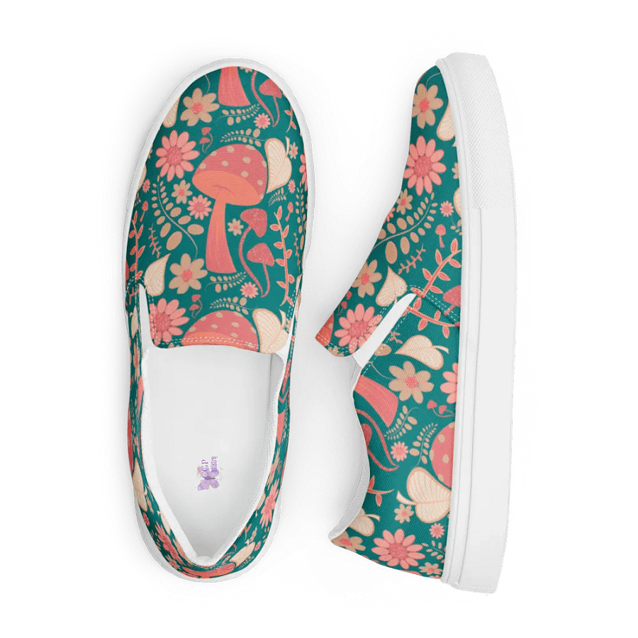Whimsical Botanical Mushroom Bliss Slip-Ons product image (6)