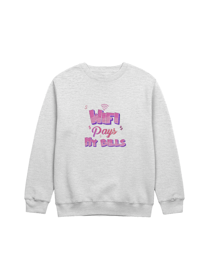 “WiFi Pays My Bills Women’s Crewneck Sweatshirt | Trendy Pink Graphic Pullover product image (1)