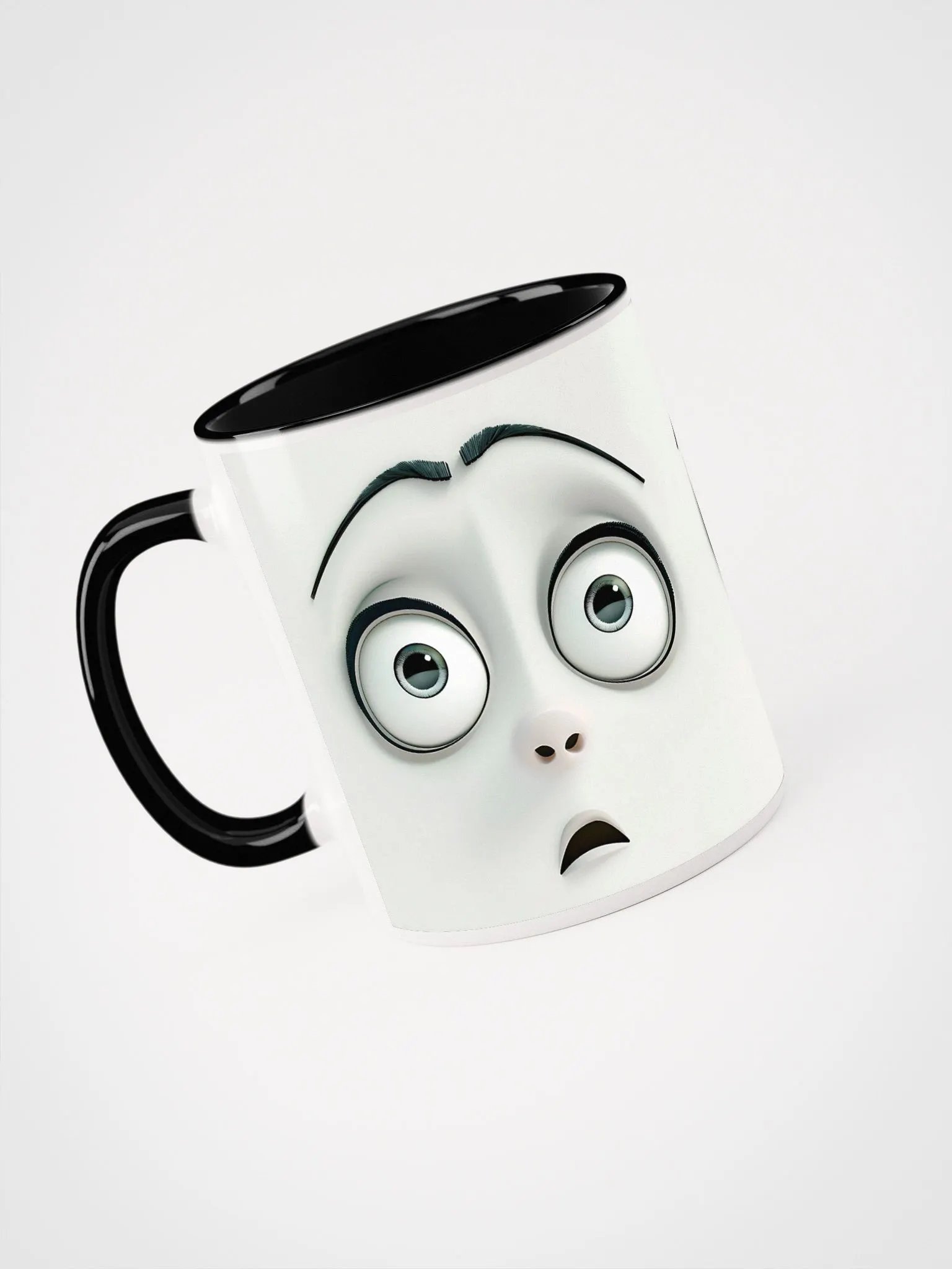 Worried Cartoon Face Mug: Add Whimsy to Your Morning Brew! product image (6)