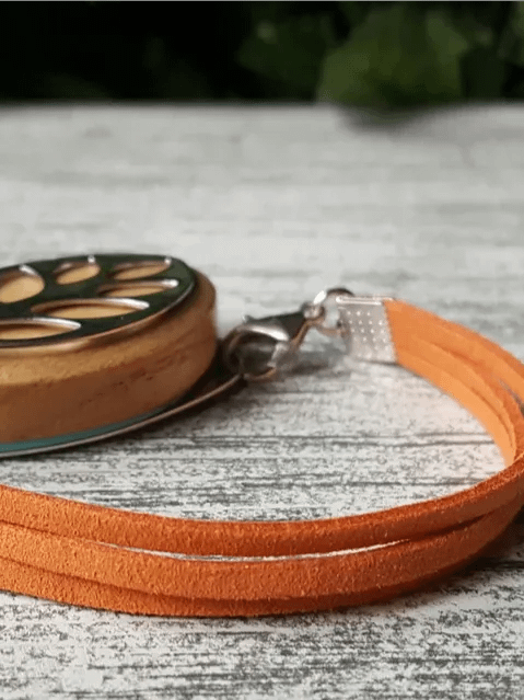 Pumpkin Faux Suede Bracelet | Handmade Accessory for Bellabeat Leaf Urban & Ivy product image (1)