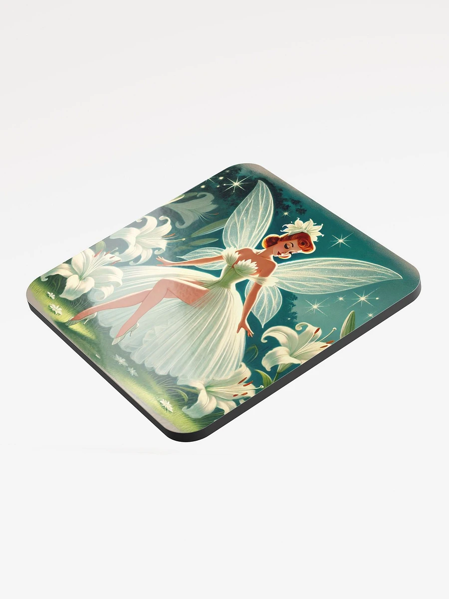 Beautiful Lily Fairy Glossed Cork Coaster product image (3)