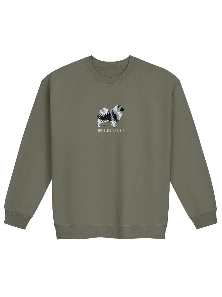 Too Legit to Spitz Sweatshirt (Embroidered) of a Keeshond(Black & White) product image (17)