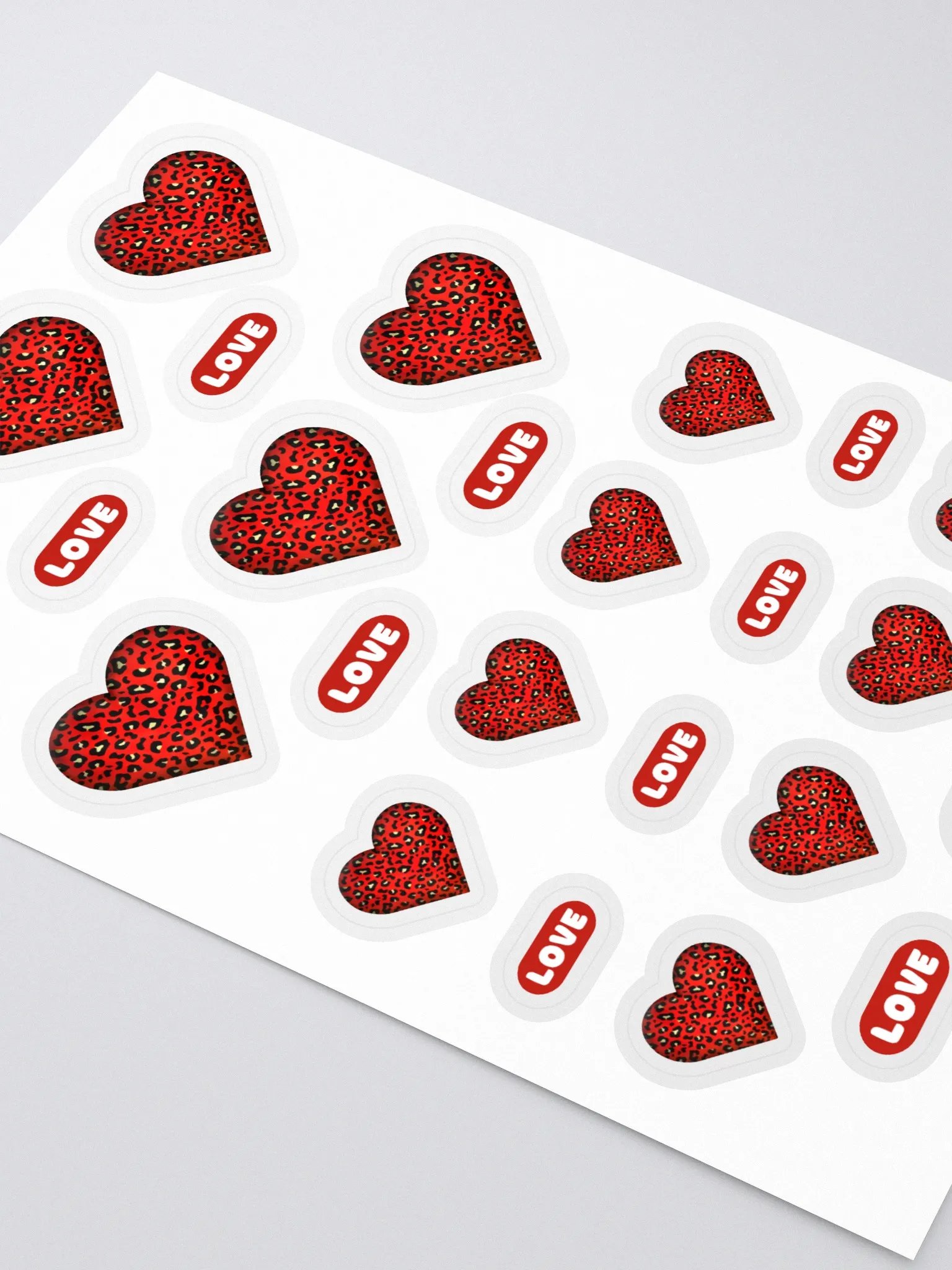 Leopard Skin Red Heart - Sticker Sheet product image (2)