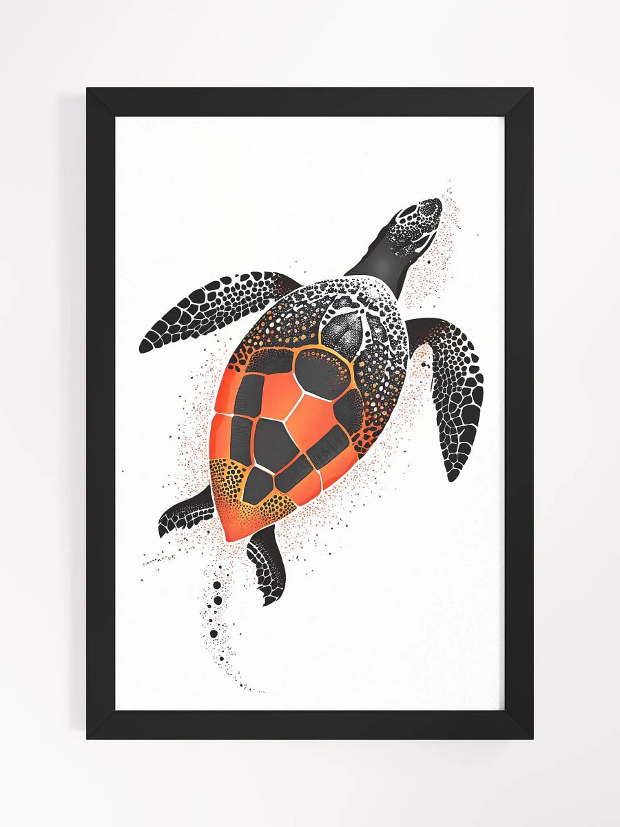 Sea turtle with orange shell - dot art product image (1)