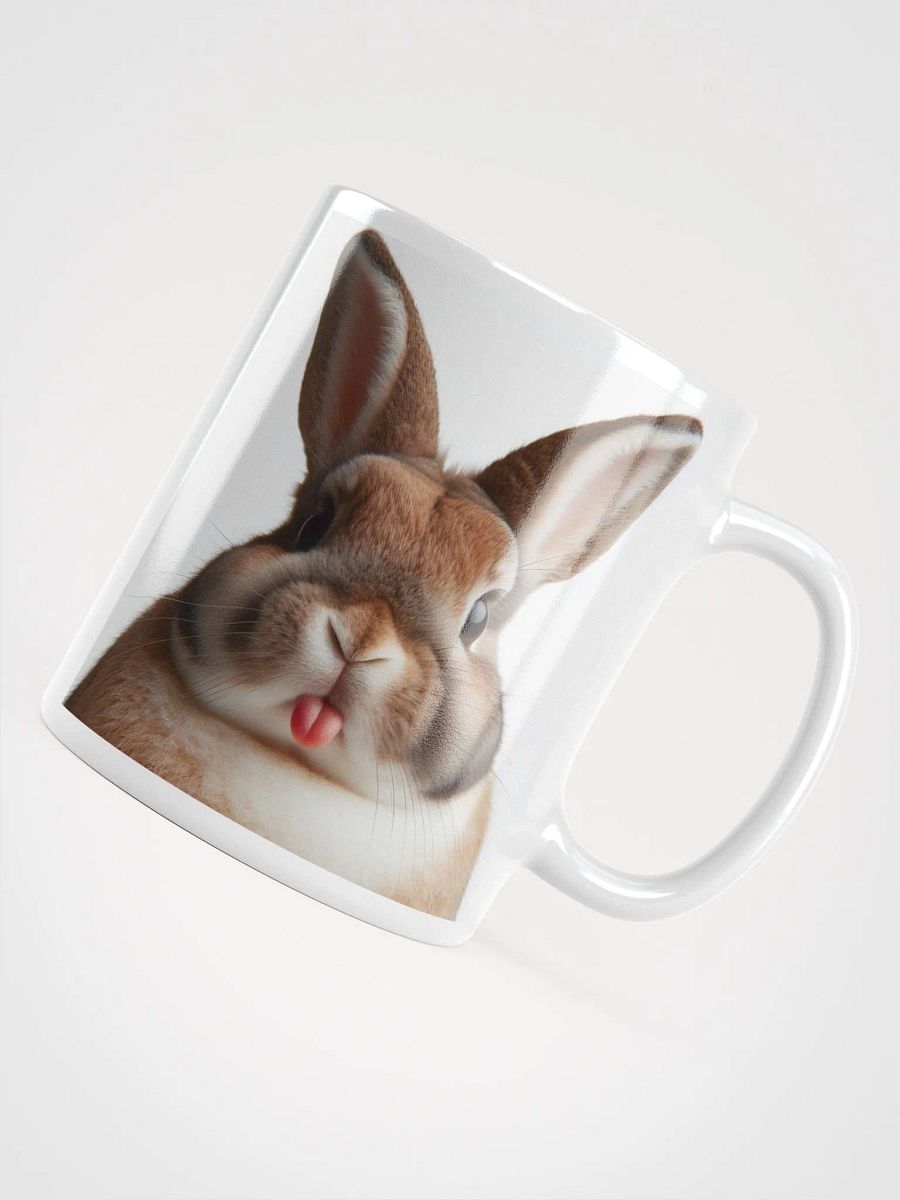 Rude Rabbit #Humorous Glossy Mug - White product image (4)