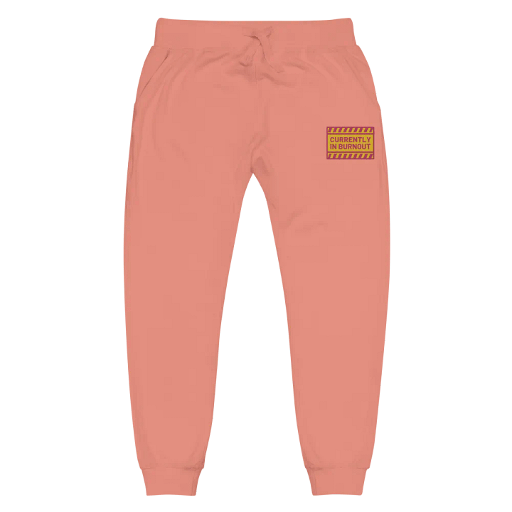CURRENTLY IN BURNOUT (morning design) embroidered fleece joggers product image (6)