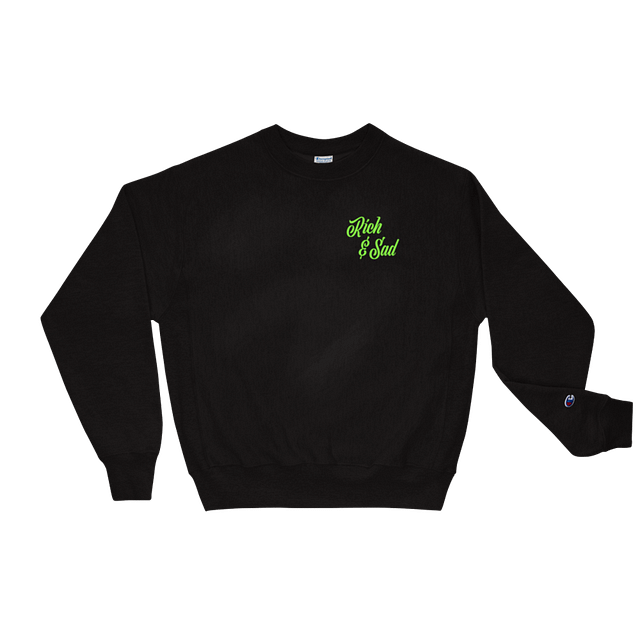 Rich & Sad Champion Crewneck - Black product image (1)