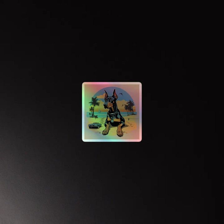 Doberman Beach Holographic Sticker product image (4)