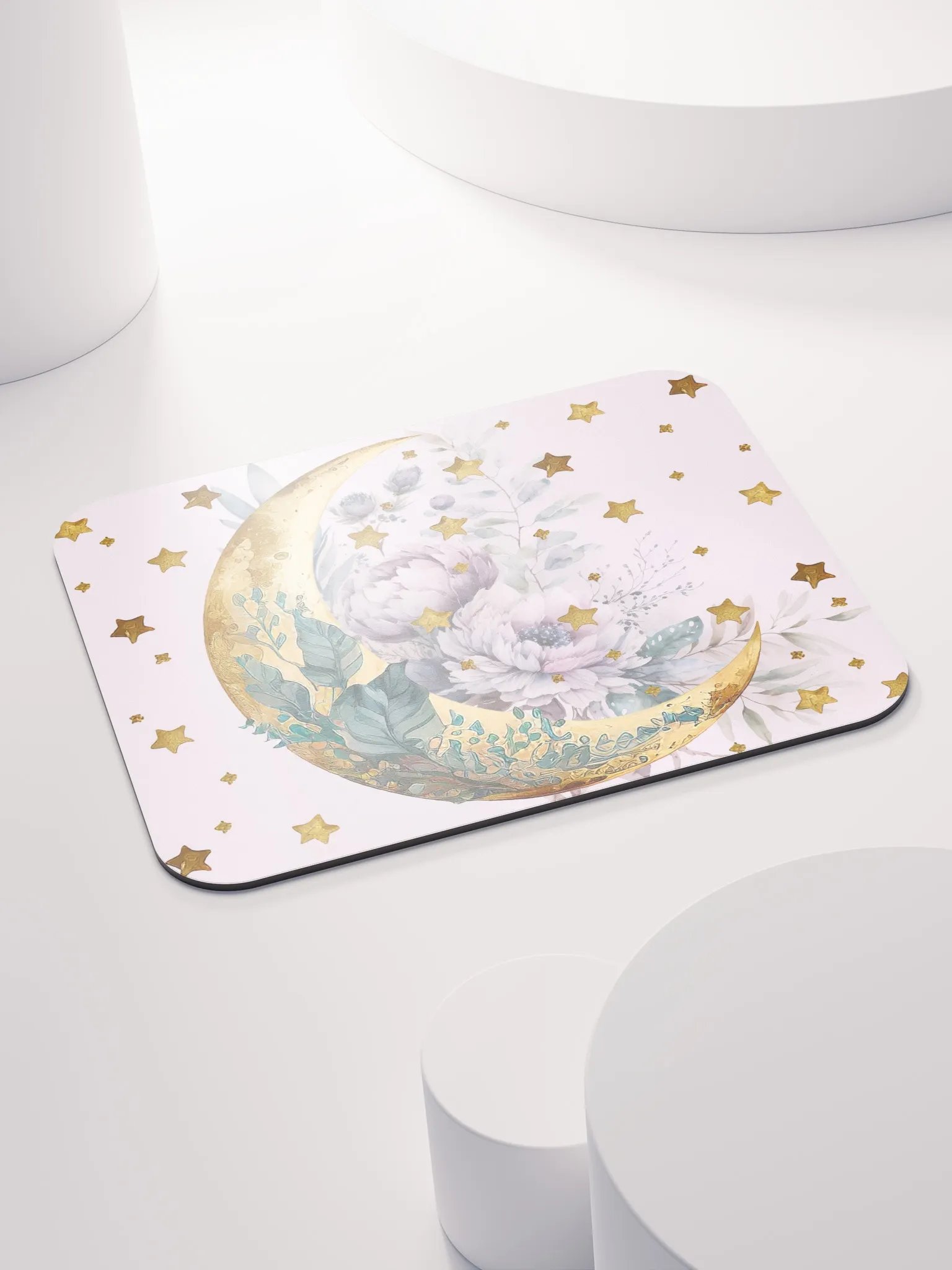 Boho Moon Design With Golden Stars Mousepad product image (4)