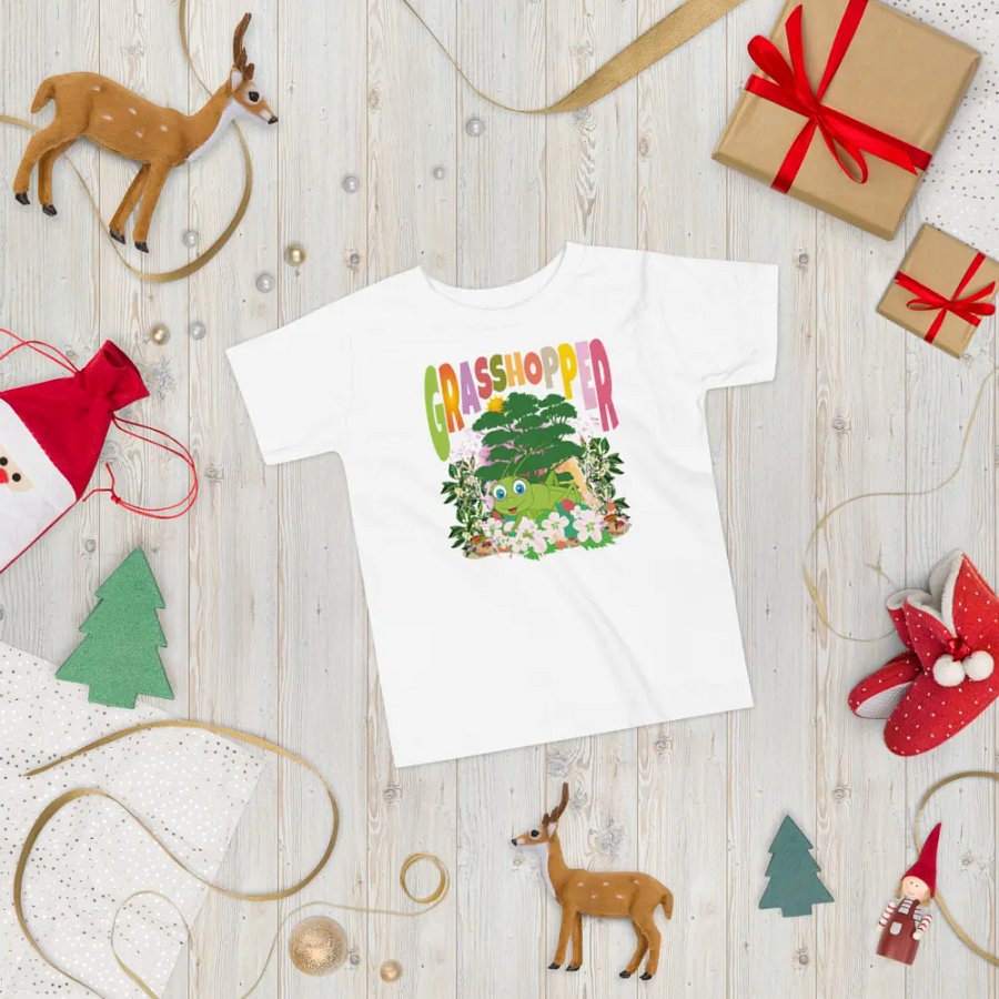 Grasshopper Colorful Funny Cute Bella + Canvas Toddler T-Shirt – Funny Shirt for Kids product image (4)