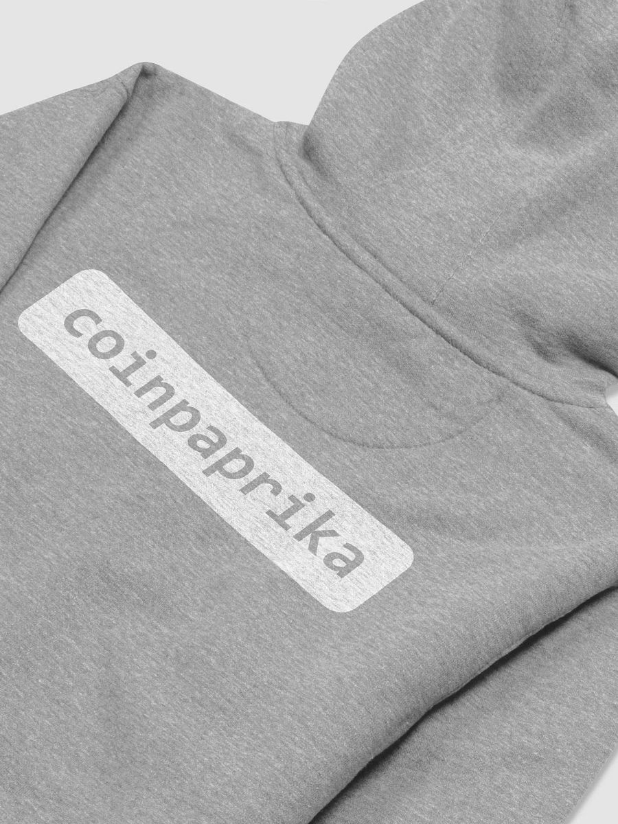 Grey coinpaprika hoodie with white logo product image (4)