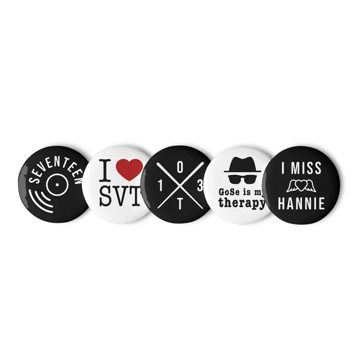 Seventeen Fan Buttons / Pinbacks - Minimalist - Set of 5 product image (1)
