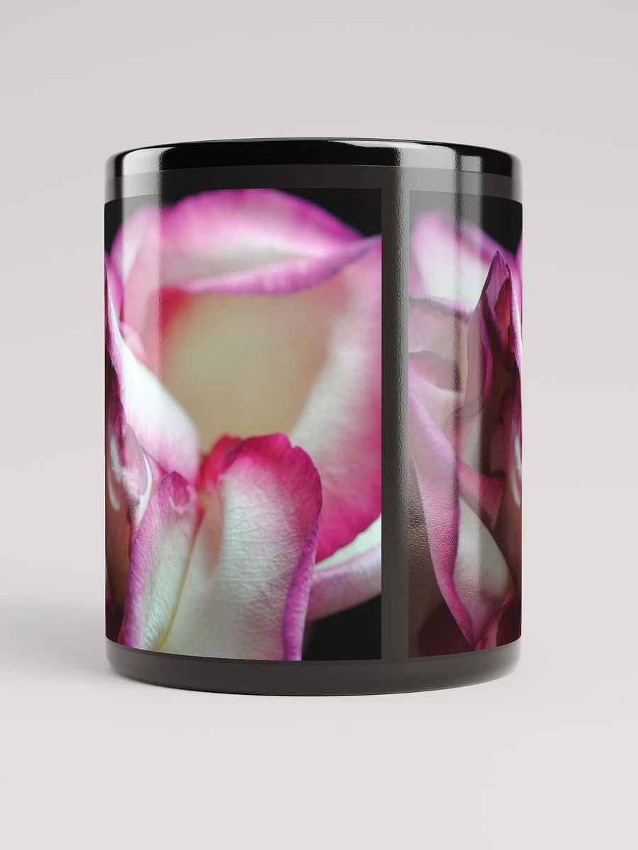 Pink Lined White Rose Black Coffee Mug product image (9)