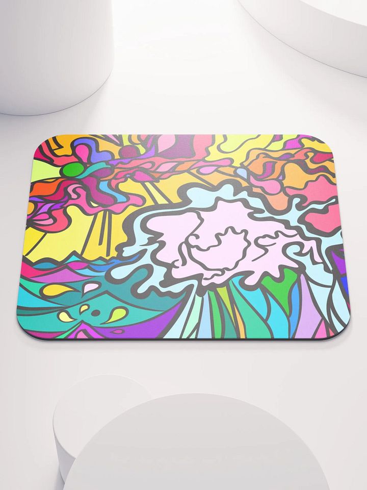 Vibrant Swirls Mouse Pad – Wave at Sunset product image (1)